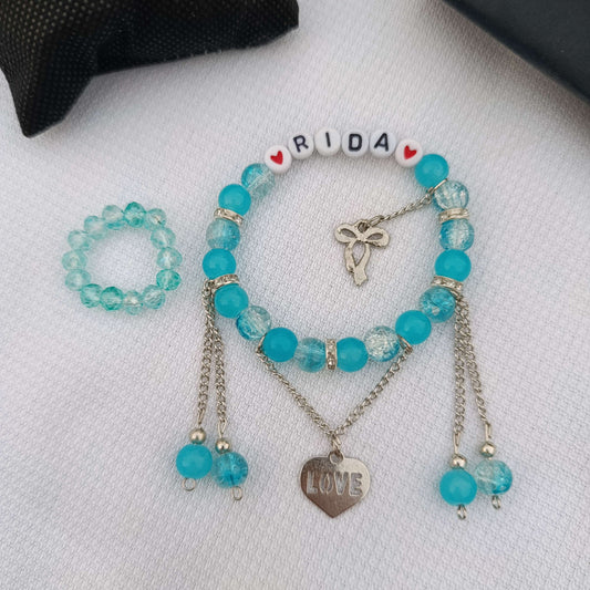 Eternal Love Set: Custom Name Bracelet + FREE Matching Crystal Ring | Limited 2026 Edition