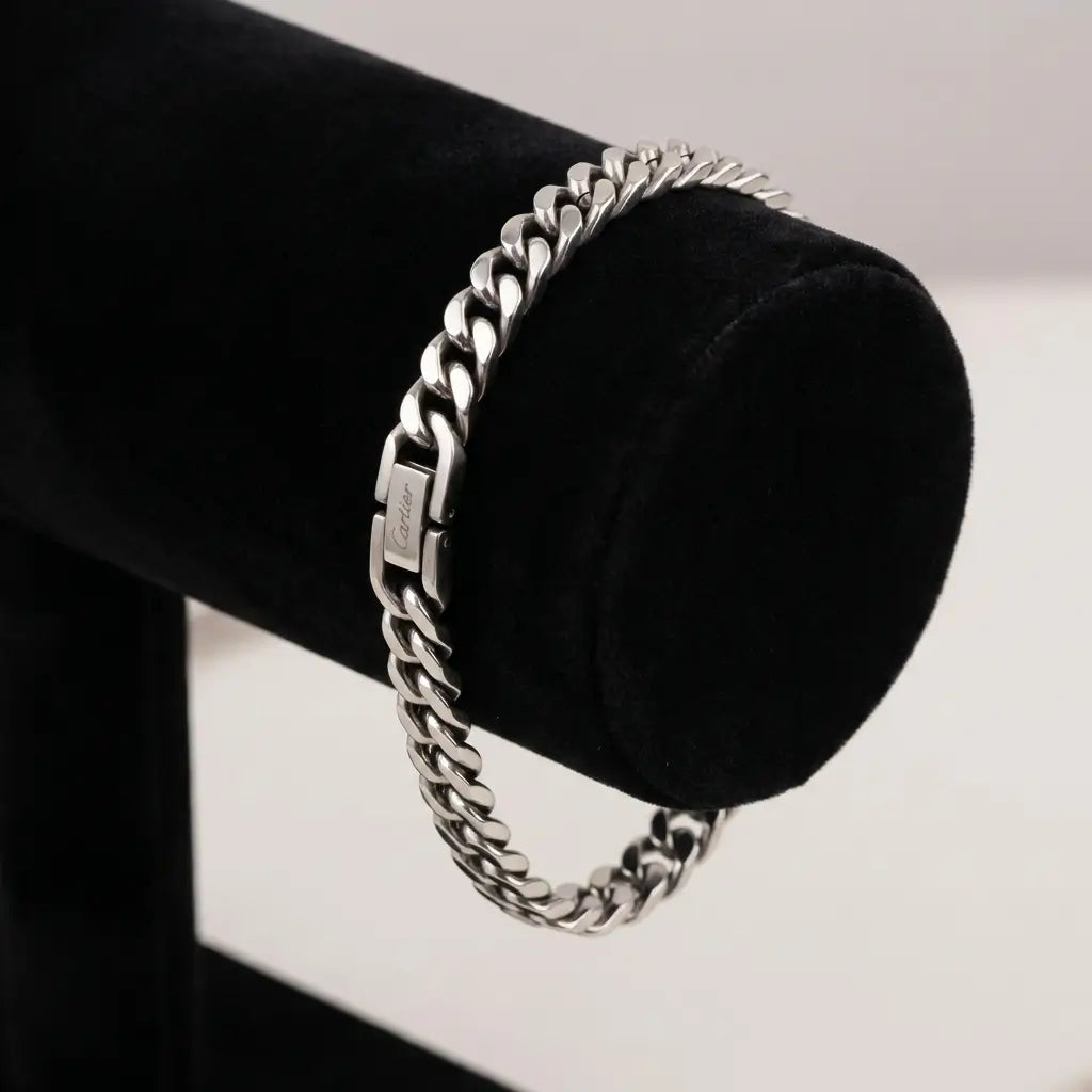 Premium Cartier Clasp Cuban Link Bracelet - 316L Stainless Steel