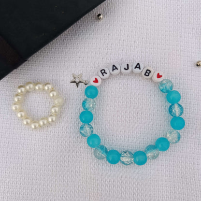 Simply Classic: Personalized Name Bracelet with FREE Pearl Ring | Minimalist Edition