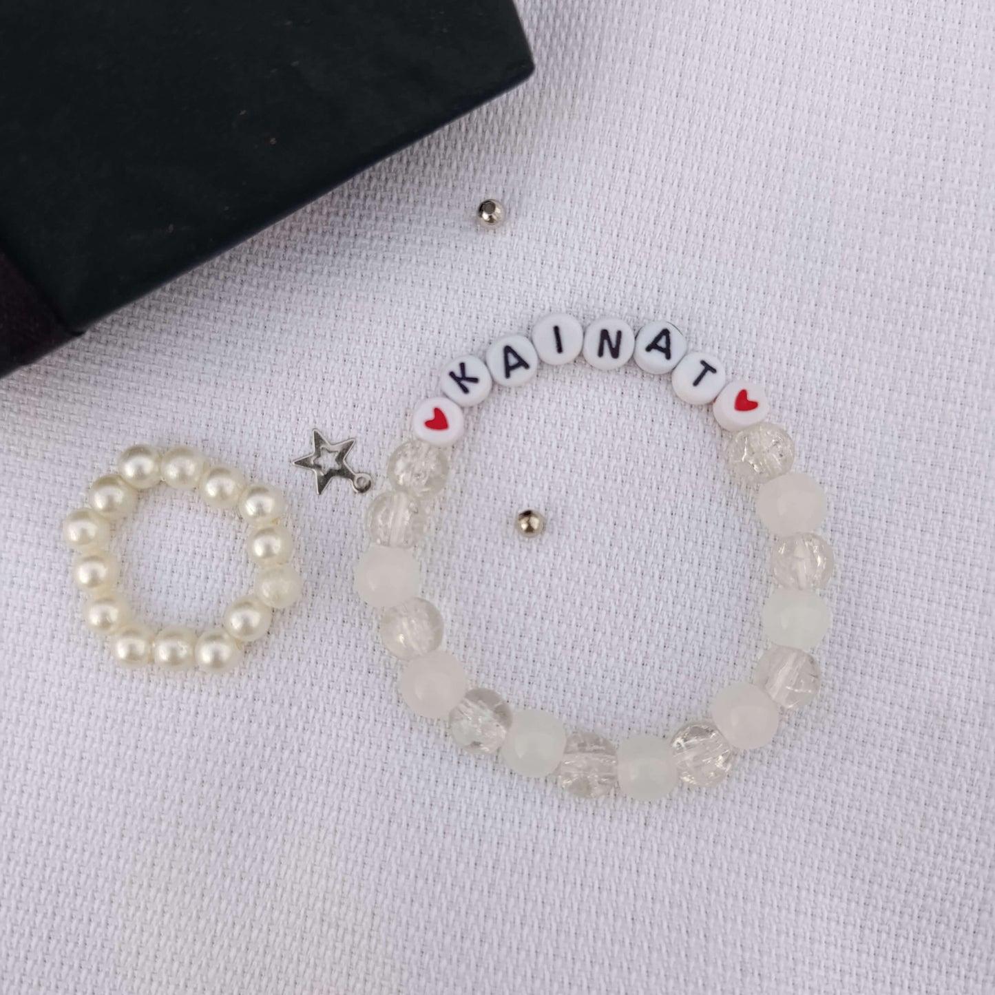 Simply Classic: Personalized Name Bracelet with FREE Pearl Ring | Minimalist Edition