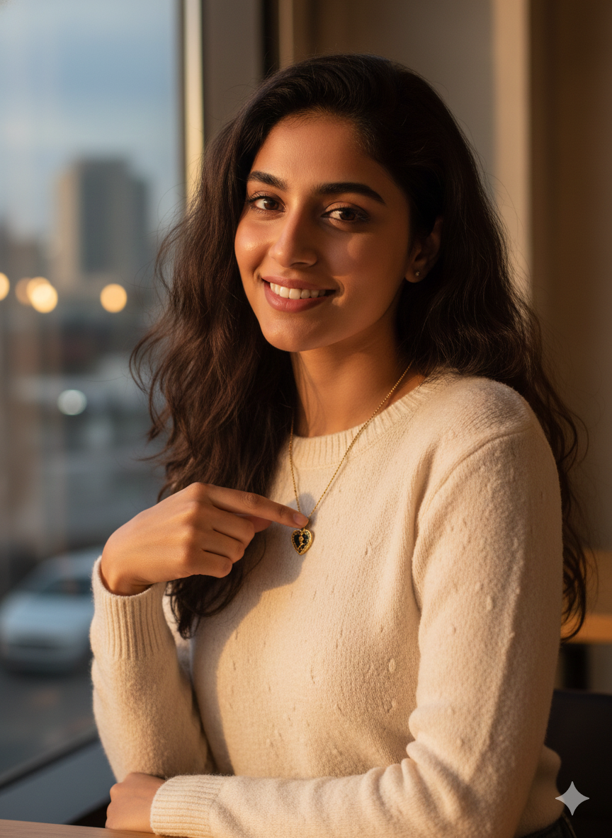 2 in 1 Gold Heart Locket Necklace - Vintage Style Photo Pendant