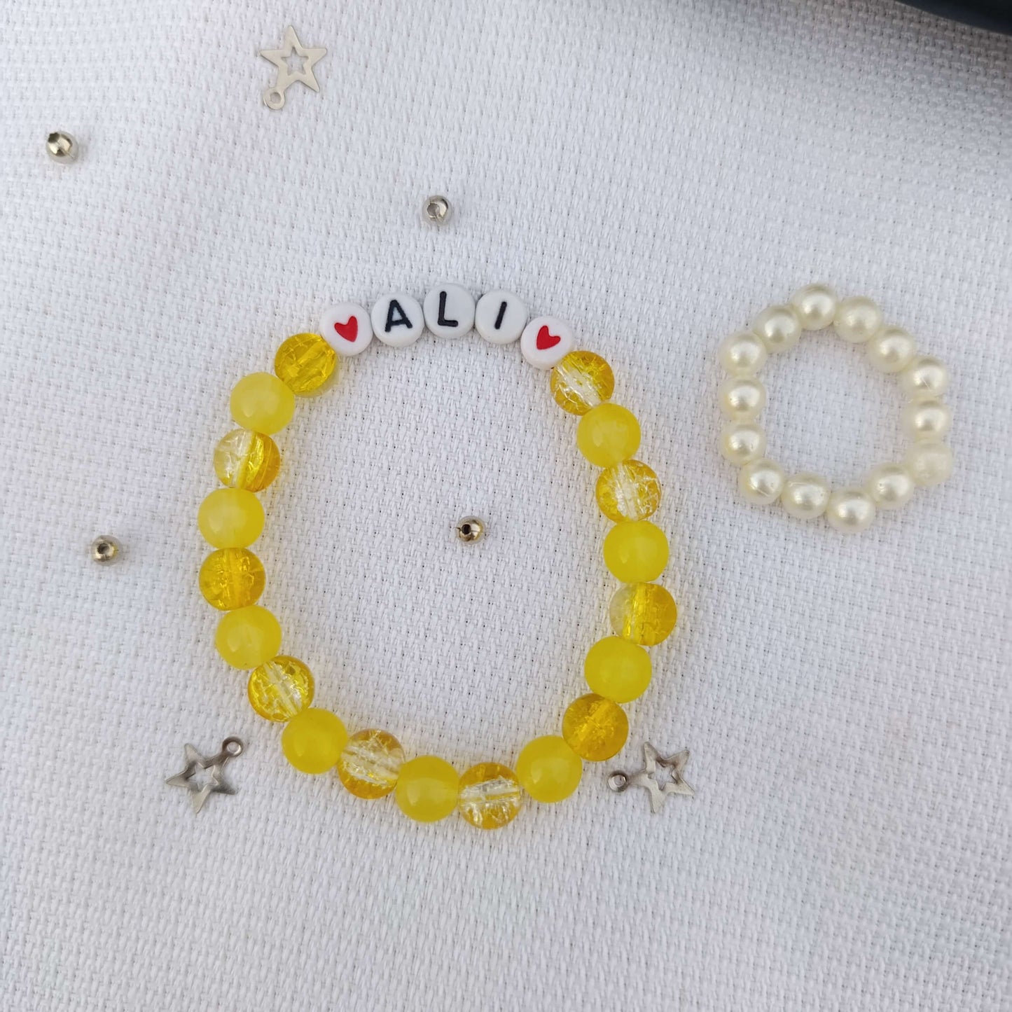 Simply Classic: Personalized Name Bracelet with FREE Pearl Ring | Minimalist Edition