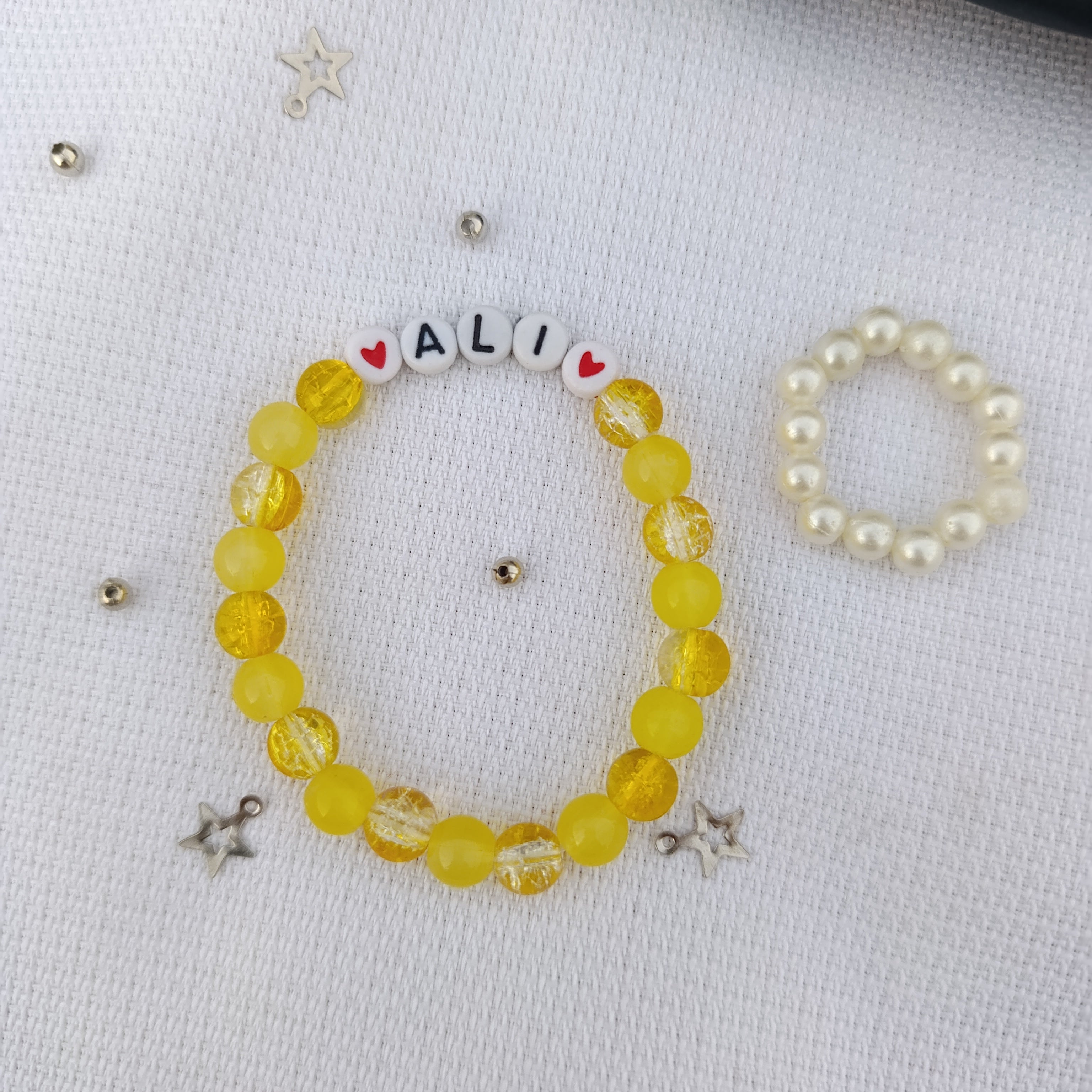 Simply Classic: Personalized Name Bracelet with FREE Pearl Ring | Minimalist Edition