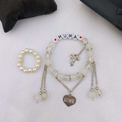 Eternal Love Set: Custom Name Bracelet + FREE Matching Crystal Ring | Limited 2026 Edition