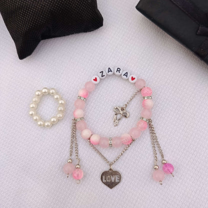Eternal Love Set: Custom Name Bracelet + FREE Matching Crystal Ring | Limited 2026 Edition