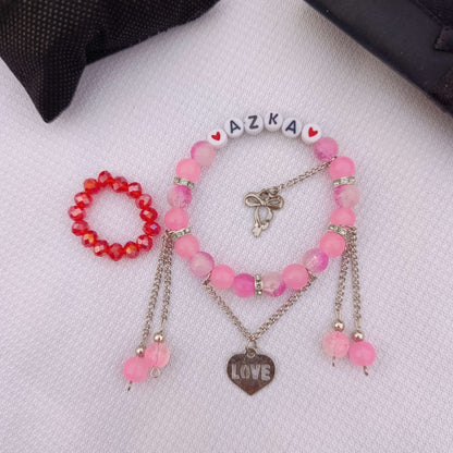 Eternal Love Set: Custom Name Bracelet + FREE Matching Crystal Ring | Limited 2026 Edition