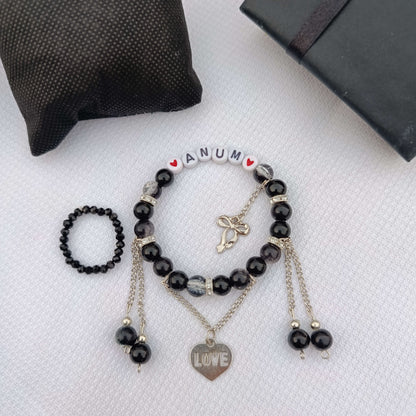 Eternal Love Set: Custom Name Bracelet + FREE Matching Crystal Ring | Limited 2026 Edition
