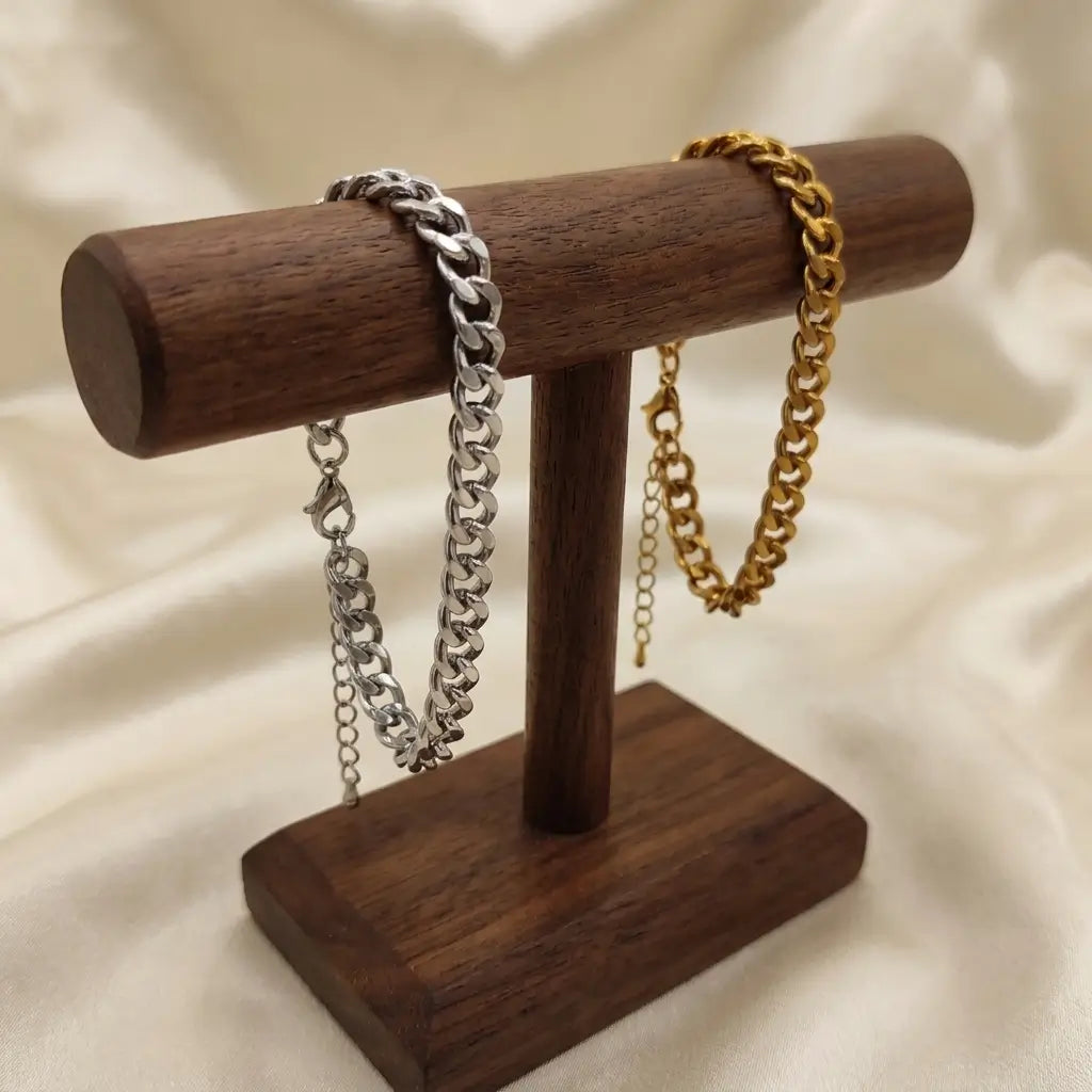 Classic Cuban Link Adjustable Bracelet – Stainless Steel - Charm Bands