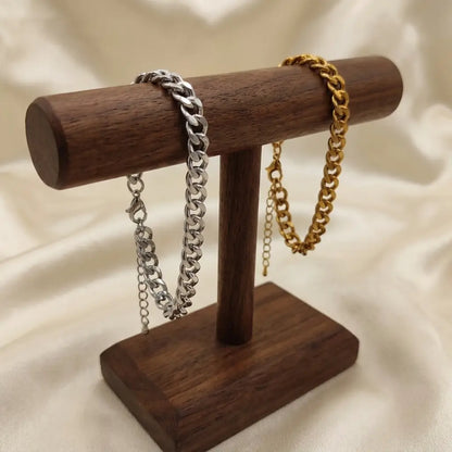 Classic Cuban Link Adjustable Bracelet – Stainless Steel - Charm Bands
