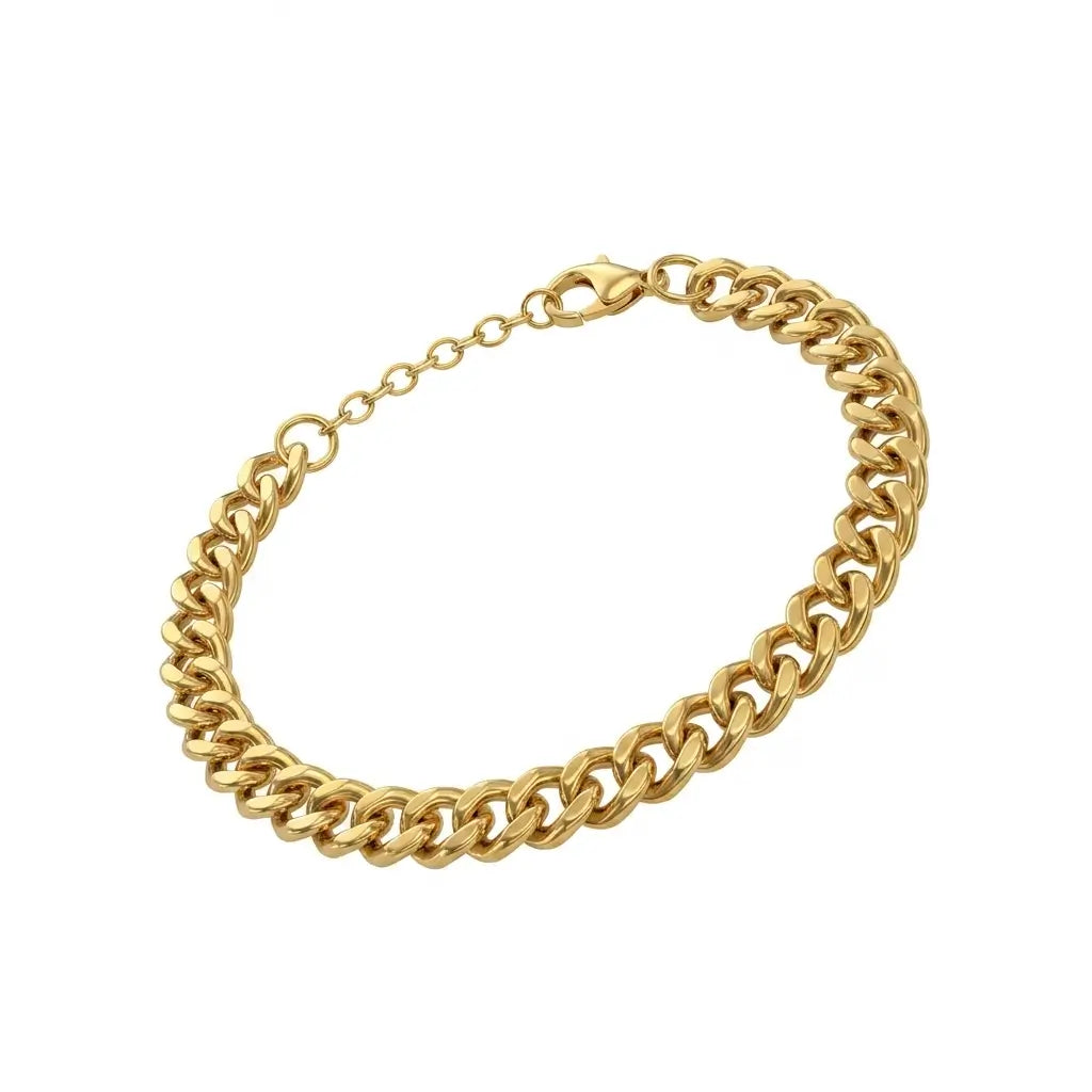 Classic Cuban Link Adjustable Bracelet – Stainless Steel - Charm Bands