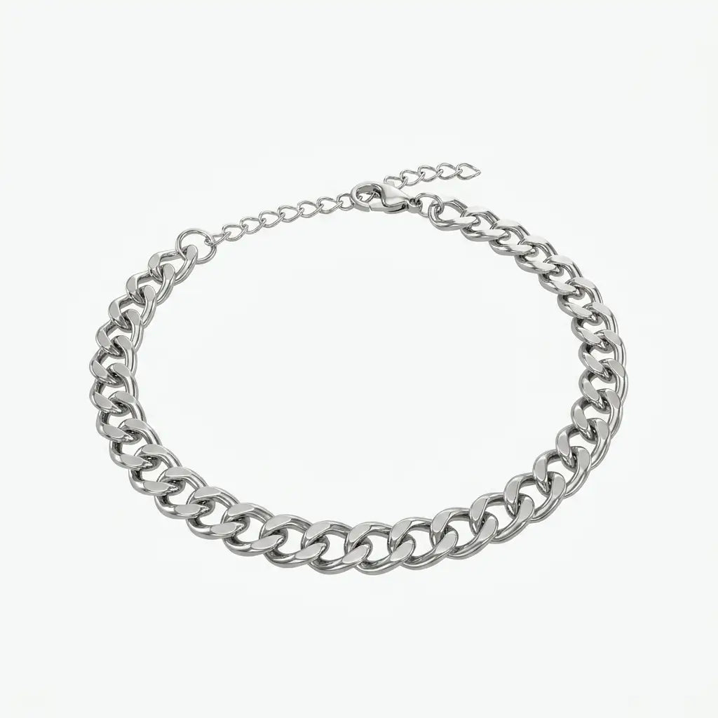 Classic Cuban Link Adjustable Bracelet – Stainless Steel - Charm Bands