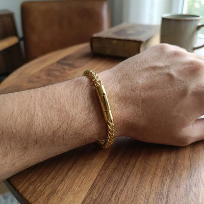 Premium Braided Wheat Chain Bracelet – Auto Lock Edition