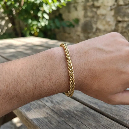Premium Braided Wheat Chain Bracelet – Auto Lock Edition