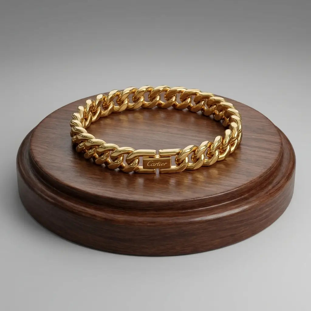 Premium Cartier Clasp Cuban Link Bracelet - 316L Stainless Steel