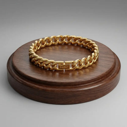 Premium Cartier Clasp Cuban Link Bracelet - 316L Stainless Steel
