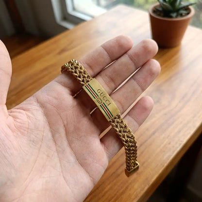 Luxury Italian Style Braided Link Bracelet – Gold Gucci Edition