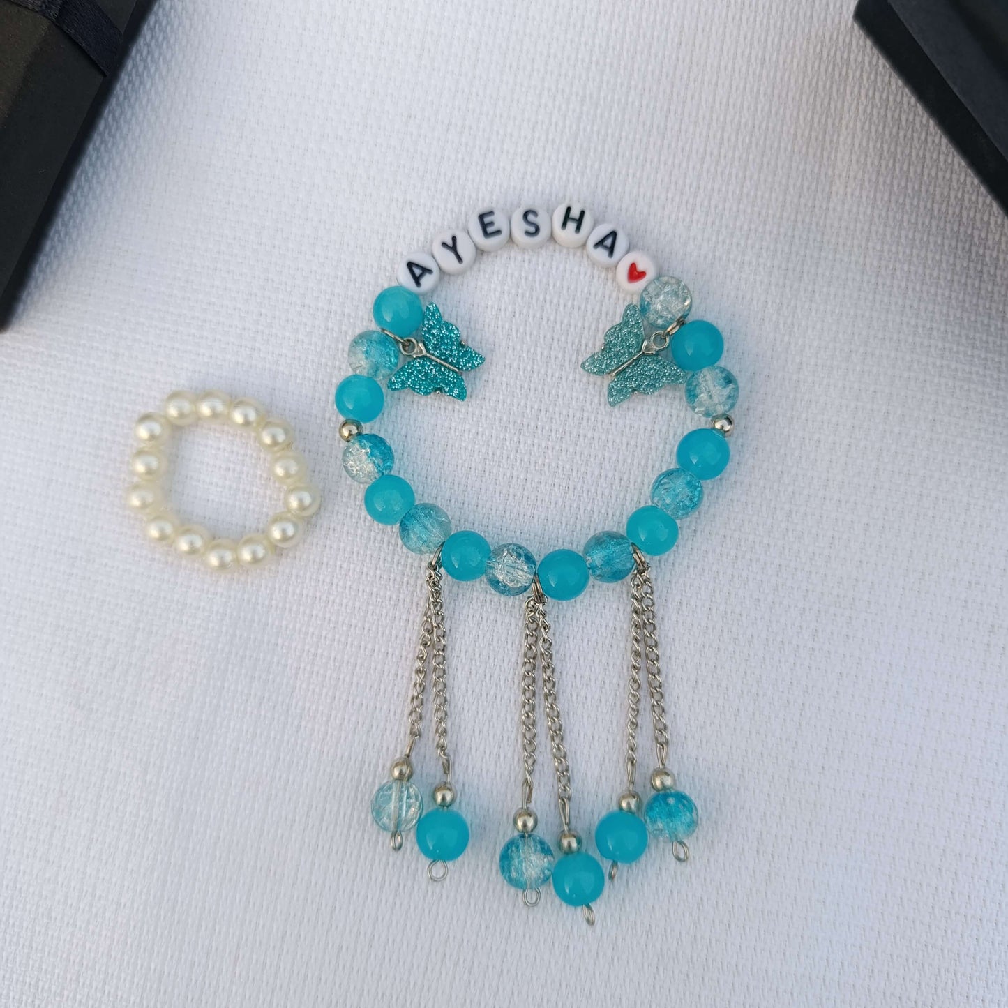 The Enchanted Butterfly: Personalized Dangle Charm Bracelet with FREE Crystal Ring | Fairy Tale Edition