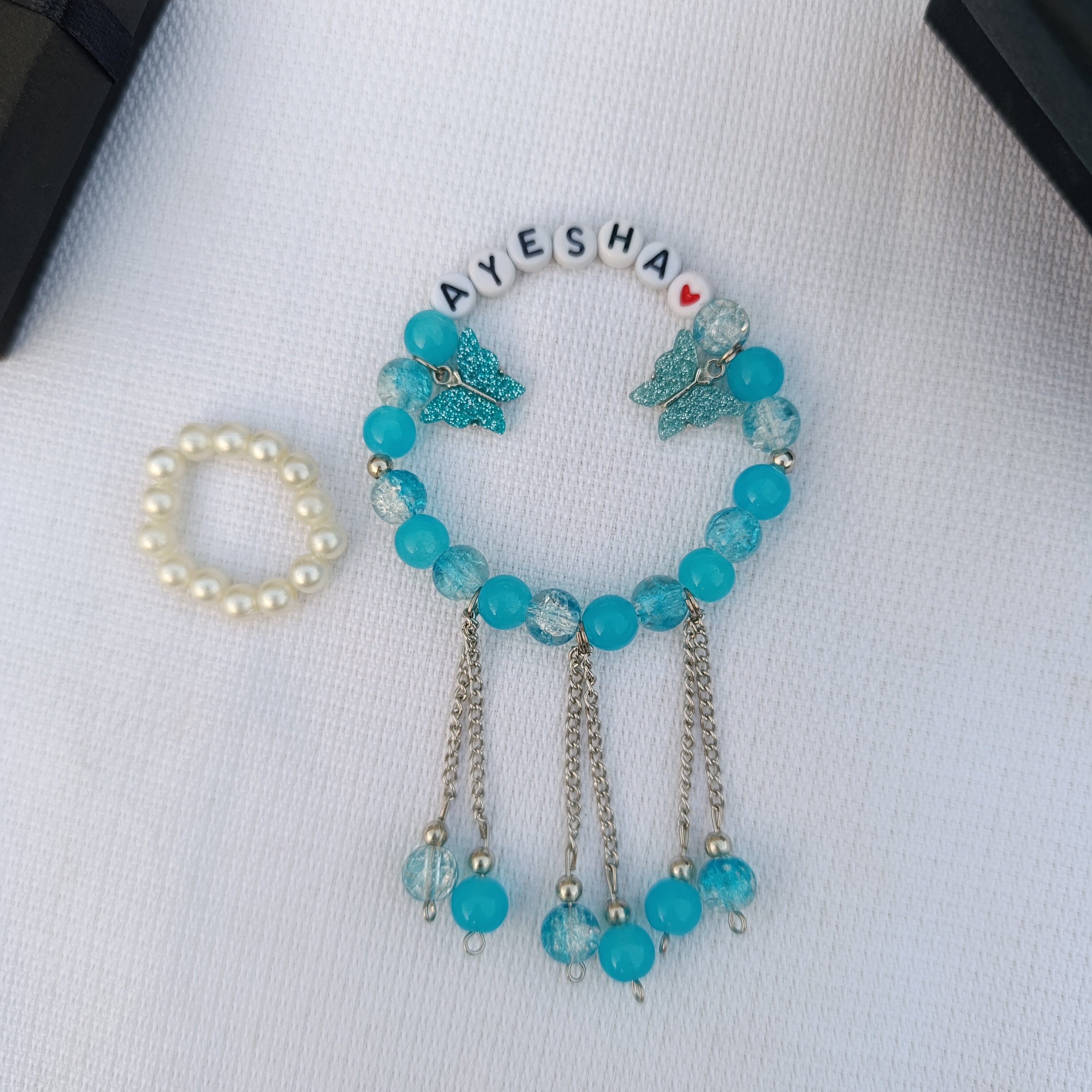 The Enchanted Butterfly: Personalized Dangle Charm Bracelet with FREE Crystal Ring | Fairy Tale Edition