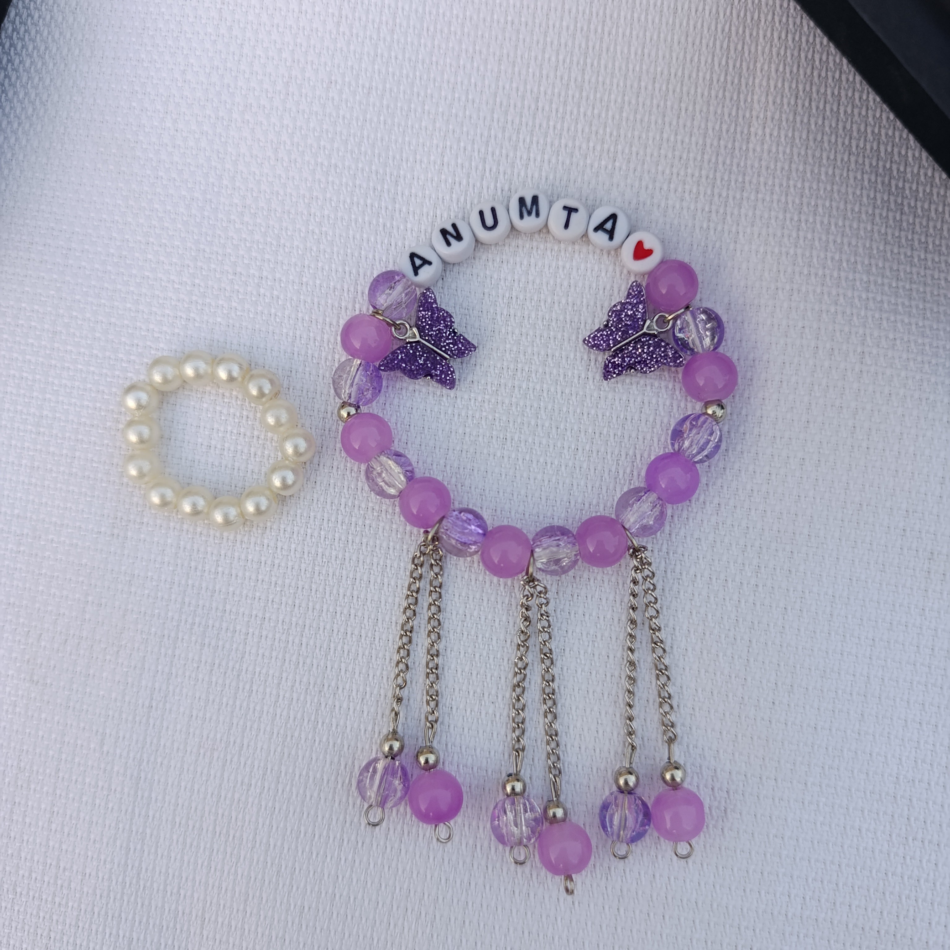 The Enchanted Butterfly: Personalized Dangle Charm Bracelet with FREE Crystal Ring | Fairy Tale Edition