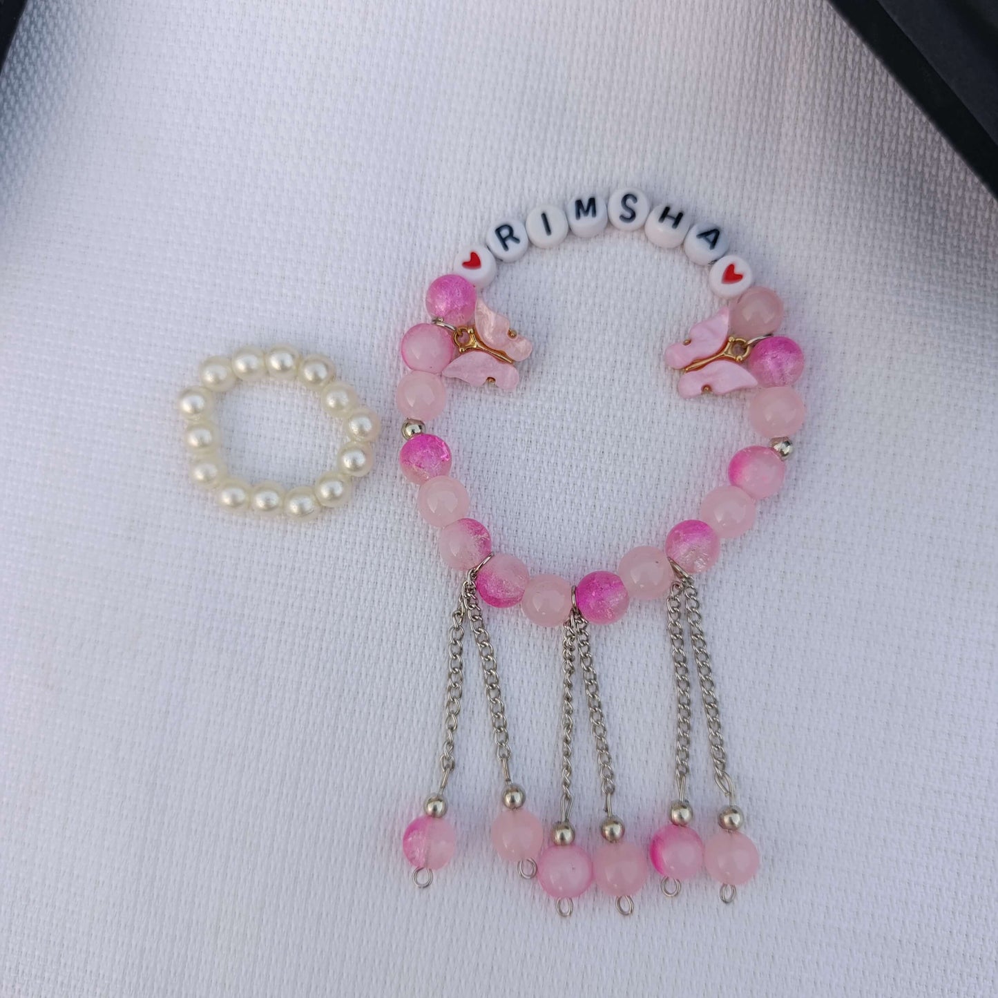 The Enchanted Butterfly: Personalized Dangle Charm Bracelet with FREE Crystal Ring | Fairy Tale Edition