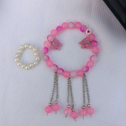 The Enchanted Butterfly: Personalized Dangle Charm Bracelet with FREE Crystal Ring | Fairy Tale Edition