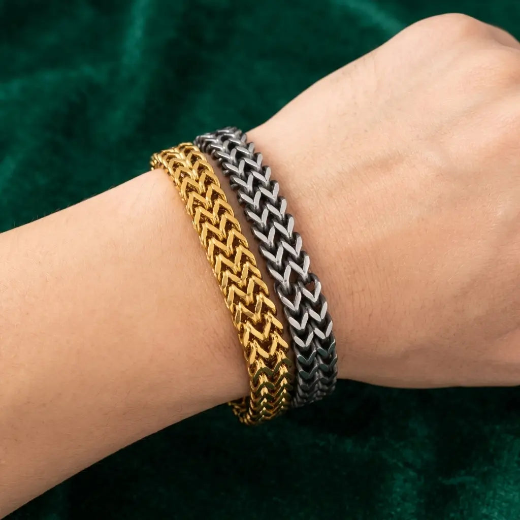 Valiant Franco-Mesh Woven Wristband – Luxury Geometric Magnetic Band