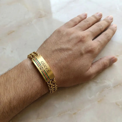 Luxury Italian Style Braided Link Bracelet – Gold Gucci Edition