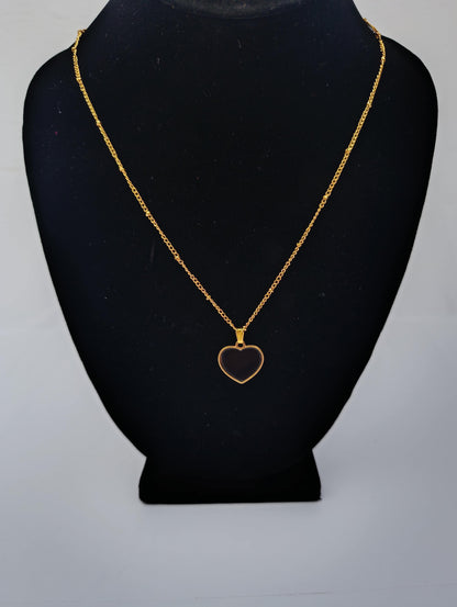 2 in 1 Gold Heart Locket Necklace - Vintage Style Photo Pendant