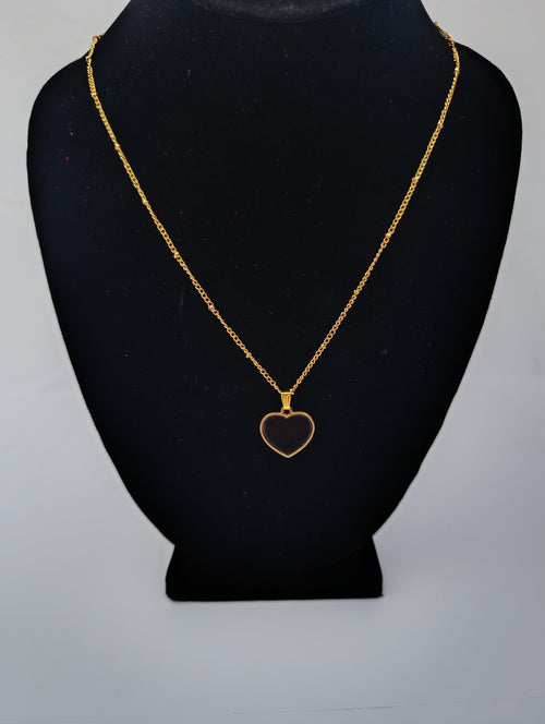2 in 1 Gold Heart Locket Necklace - Vintage Style Photo Pendant