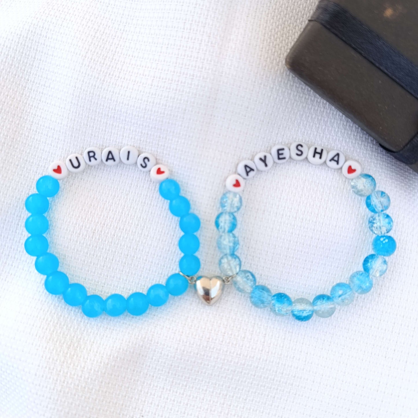 The Soulmate Connection: Matching Name Pair Bracelets for Couples | Set of 2