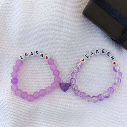 The Soulmate Connection: Matching Name Pair Bracelets for Couples | Set of 2