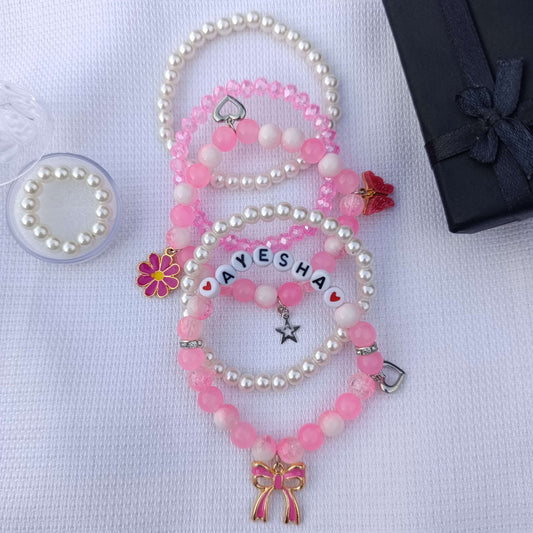 Personalized 5-Piece Pearl Set (Includes 5x Bracelets, 1x Free Pearl Ring & Luxury Gift Box)