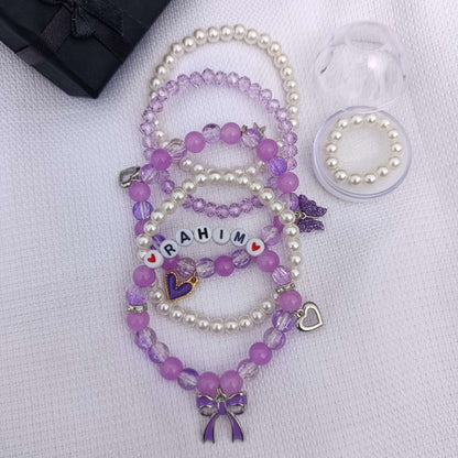 Personalized 5-Piece Pearl Set (Includes 5x Bracelets, 1x Free Pearl Ring & Luxury Gift Box)