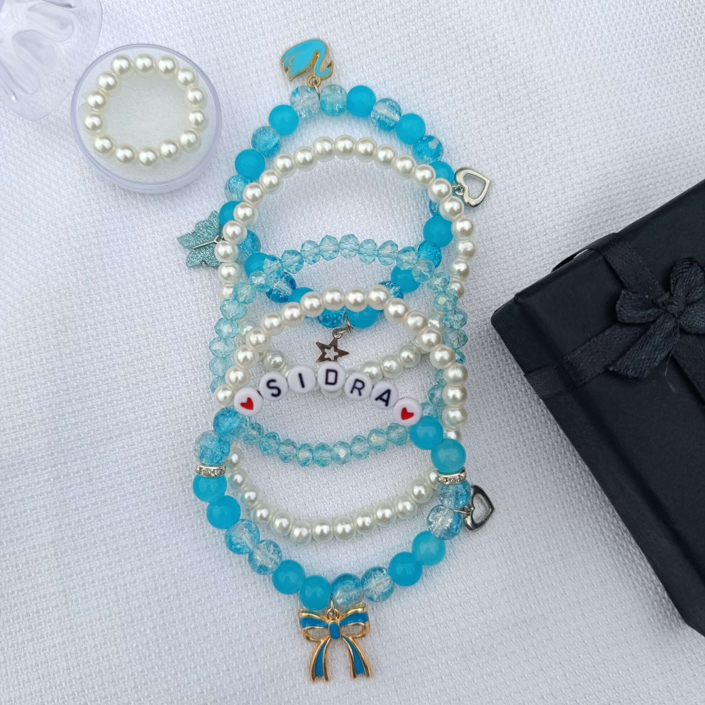 Personalized 5-Piece Pearl Set (Includes 5x Bracelets, 1x Free Pearl Ring & Luxury Gift Box)