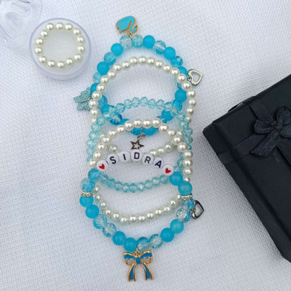 Personalized 5-Piece Pearl Set (Includes 5x Bracelets, 1x Free Pearl Ring & Luxury Gift Box)