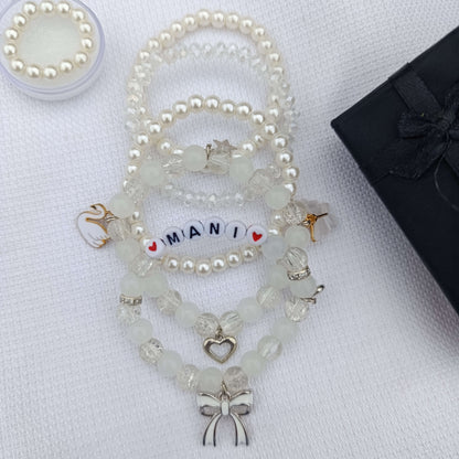 Personalized 5-Piece Pearl Set (Includes 5x Bracelets, 1x Free Pearl Ring & Luxury Gift Box)