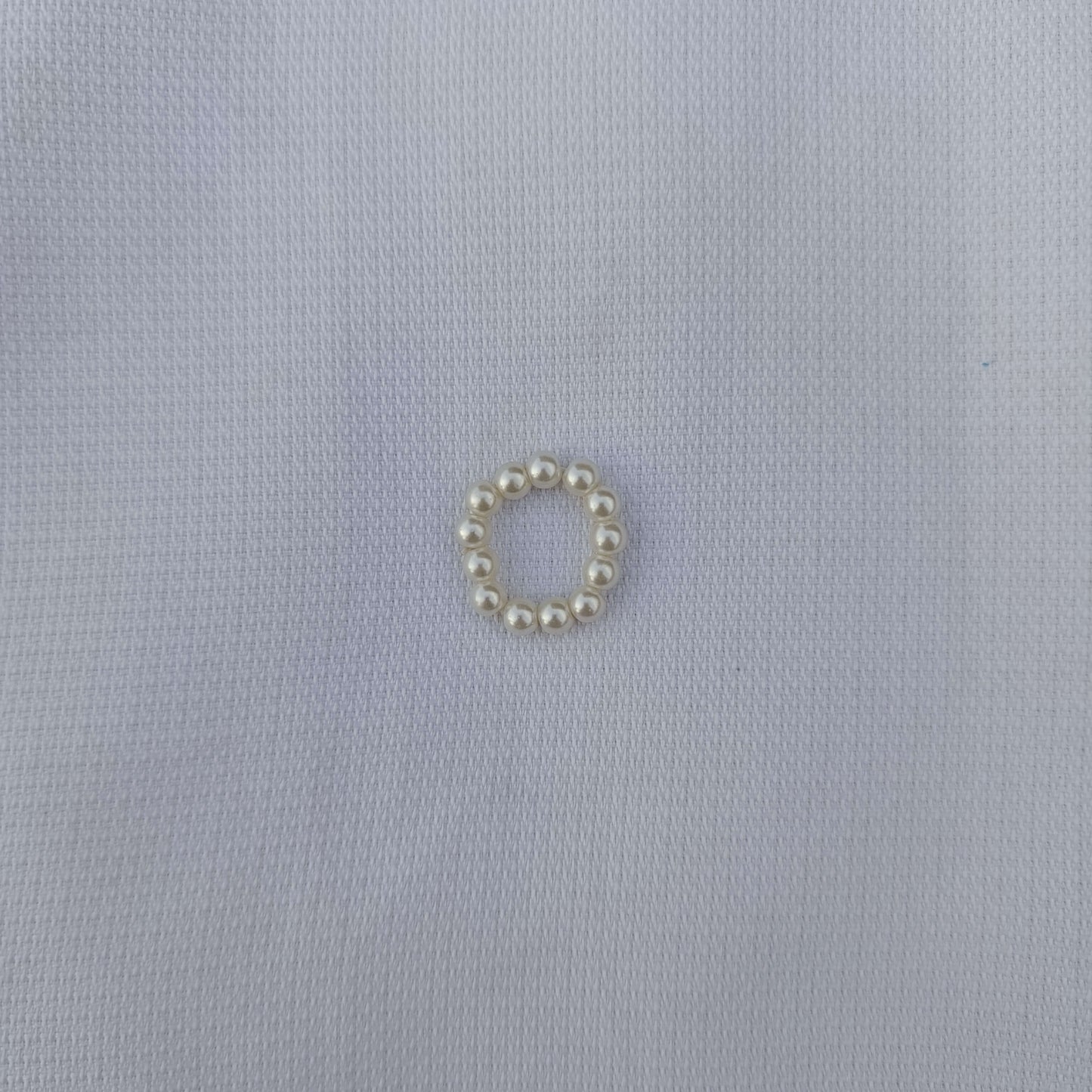 Elegant Minimalist Pearl Elastic Ring - Handcrafted Pearl Beads