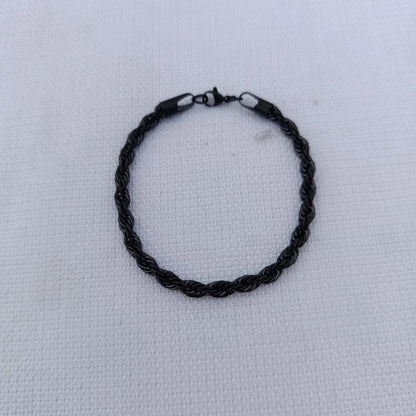 Premium Men's Twisted Rope Chain Bracelet - Adjustable (Gold, Silver, Black)