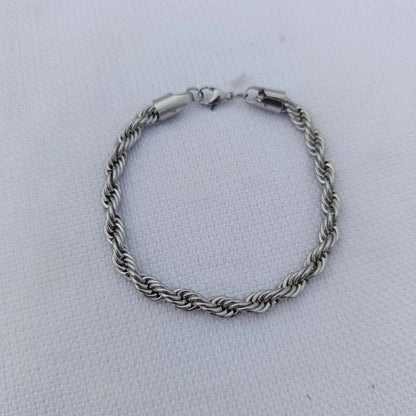 Premium Men's Twisted Rope Chain Bracelet - Adjustable (Gold, Silver, Black)