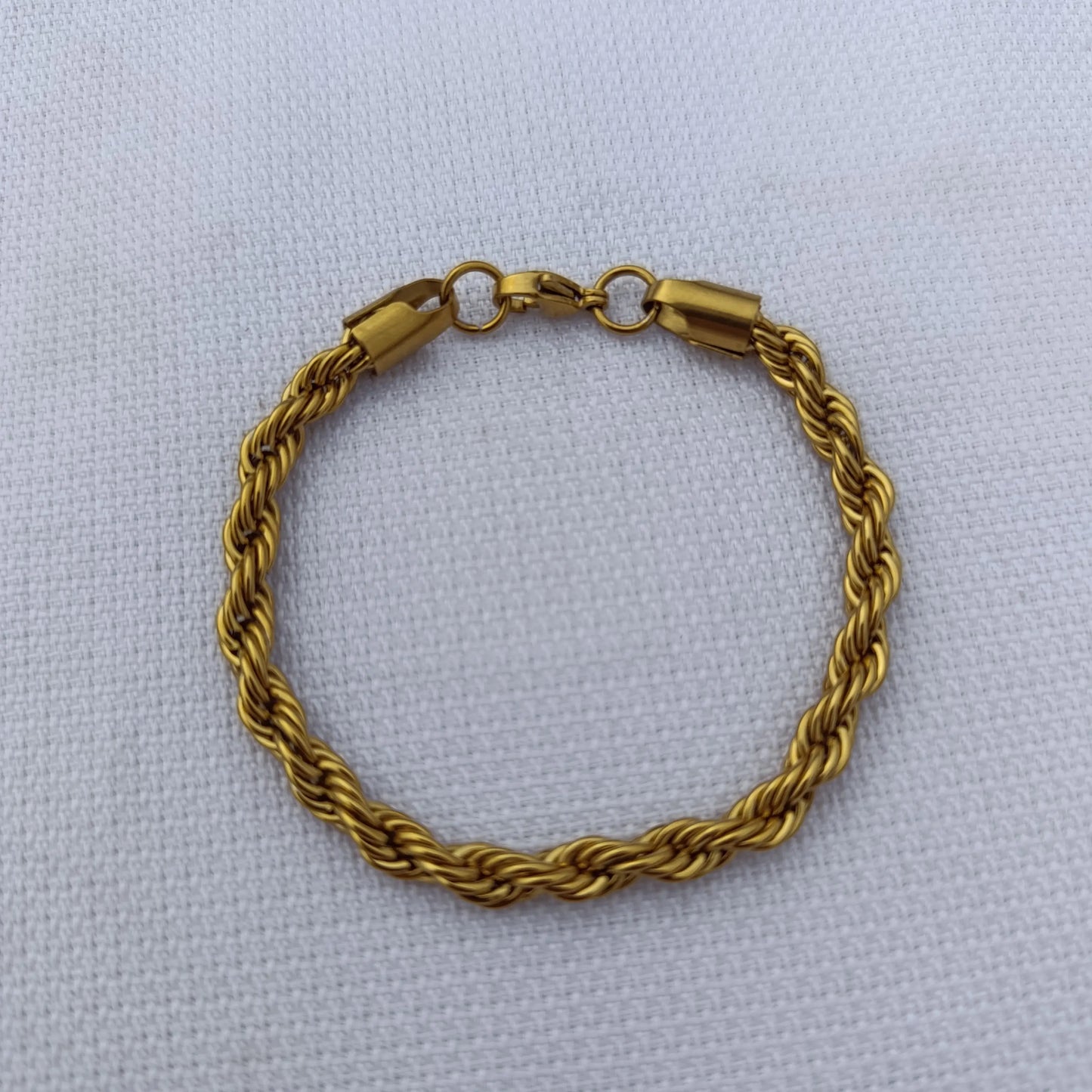 Premium Men's Twisted Rope Chain Bracelet - Adjustable (Gold, Silver, Black)