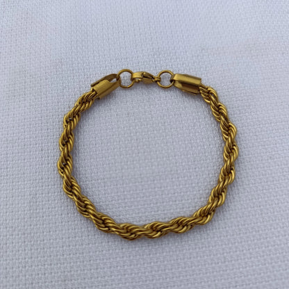Premium Men's Twisted Rope Chain Bracelet - Adjustable (Gold, Silver, Black)
