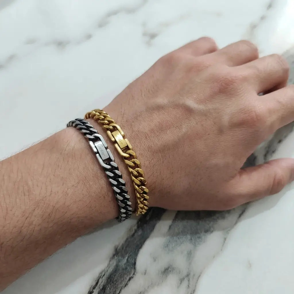 Premium Cartier Clasp Cuban Link Bracelet - 316L Stainless Steel