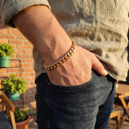 Classic Cuban Link Adjustable Bracelet – Stainless Steel - Charm Bands
