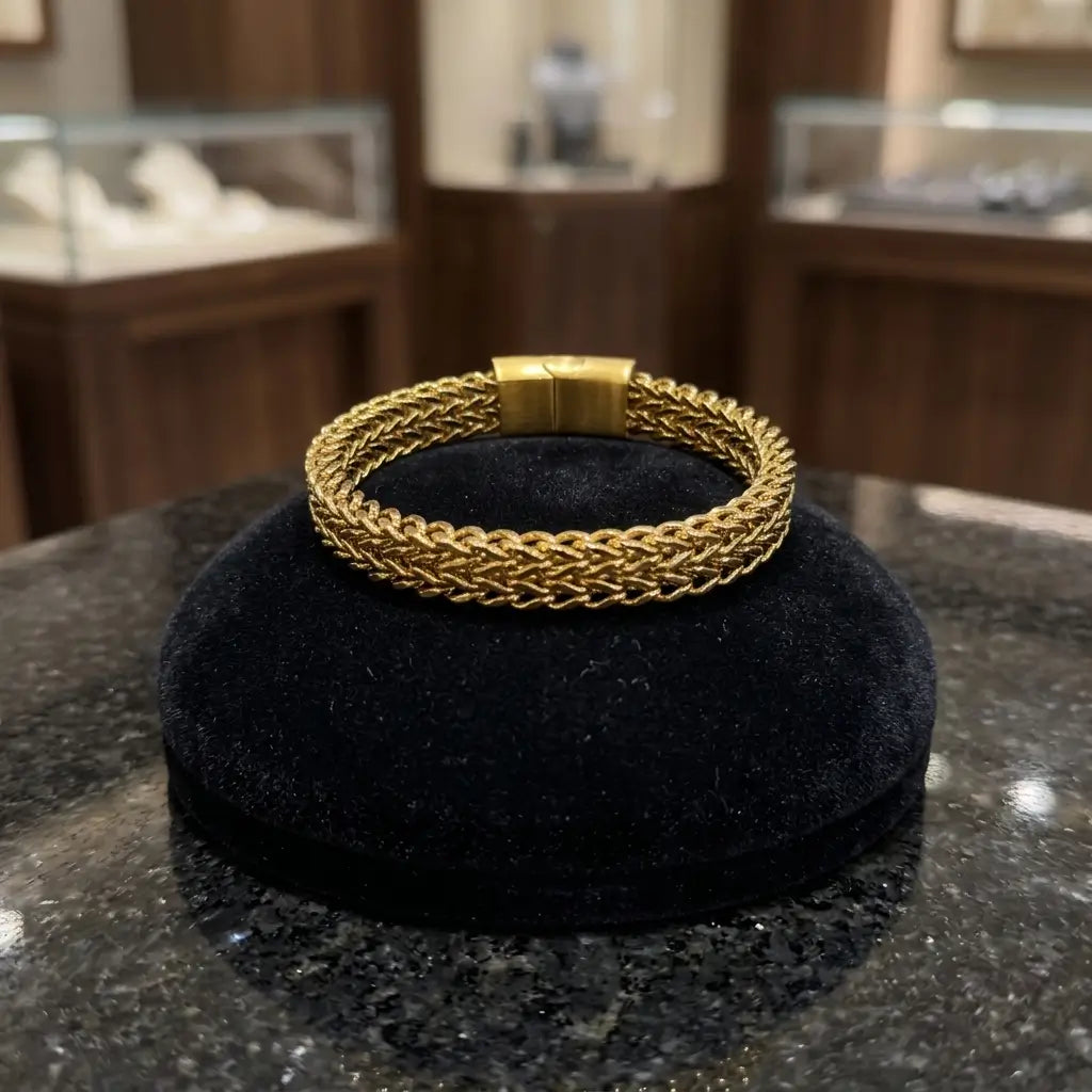 Valiant Franco-Mesh Woven Wristband – Luxury Geometric Magnetic Band