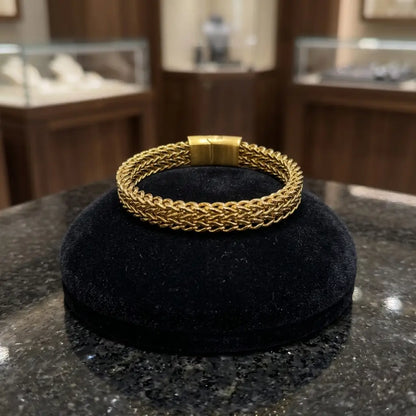 Valiant Franco-Mesh Woven Wristband – Luxury Geometric Magnetic Band