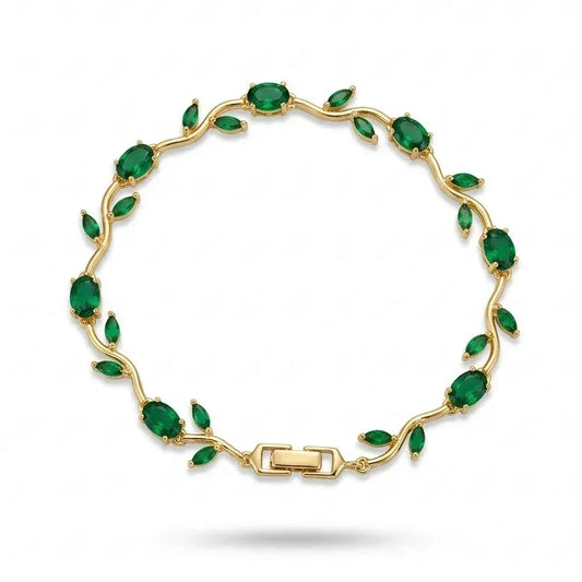 Emerald Vine Premium Bracelet – Botanical Gold Collection