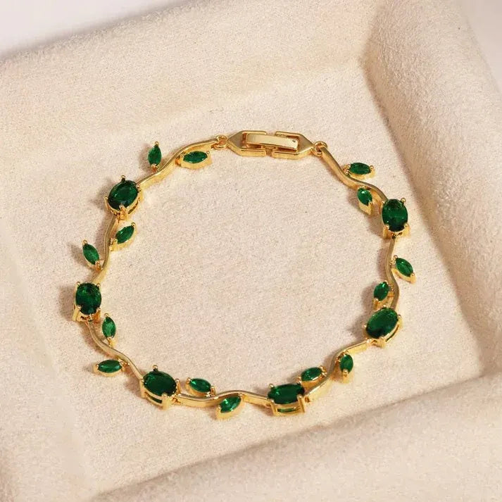 Emerald Vine Premium Bracelet – Botanical Gold Collection