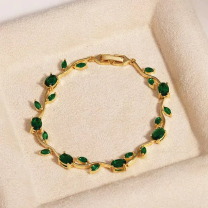 Emerald Vine Premium Bracelet – Botanical Gold Collection