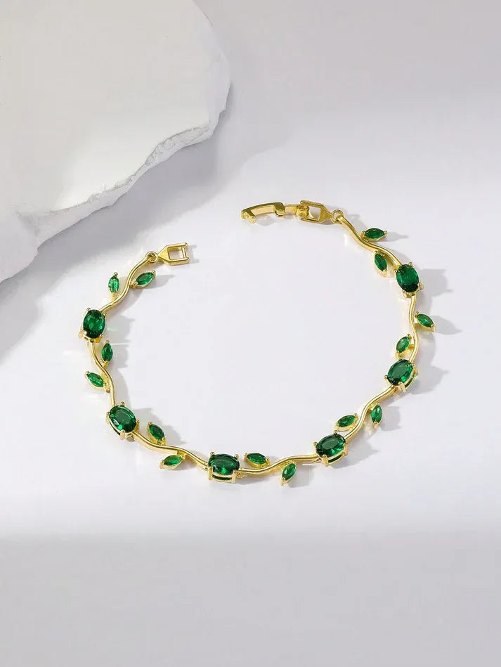 Emerald Vine Premium Bracelet – Botanical Gold Collection