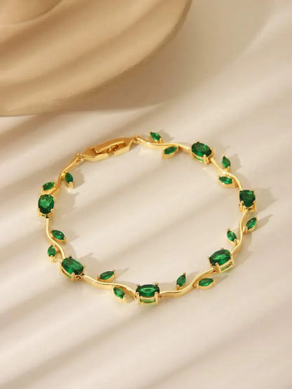 Emerald Vine Premium Bracelet – Botanical Gold Collection